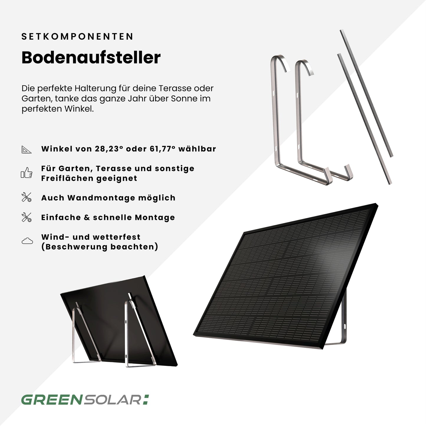 Das Bodenständige - Bifaziale Solarmodule mit Bodenaufsteller (900W)