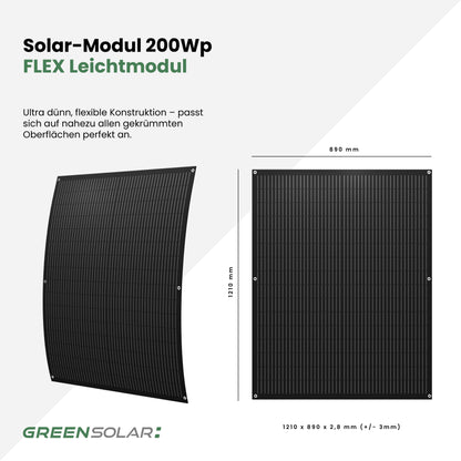 Das leichte Kraftwerk: 2 Flex-Module mit Edelstahl-Kabelbinder (400W)