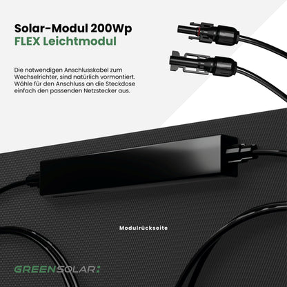 Das leichte Kraftwerk: 2 Flex-Module mit Edelstahl-Kabelbinder (400W)