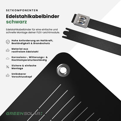 Das leichte Kraftwerk: 2 Flex-Module mit Edelstahl-Kabelbinder (400W)
