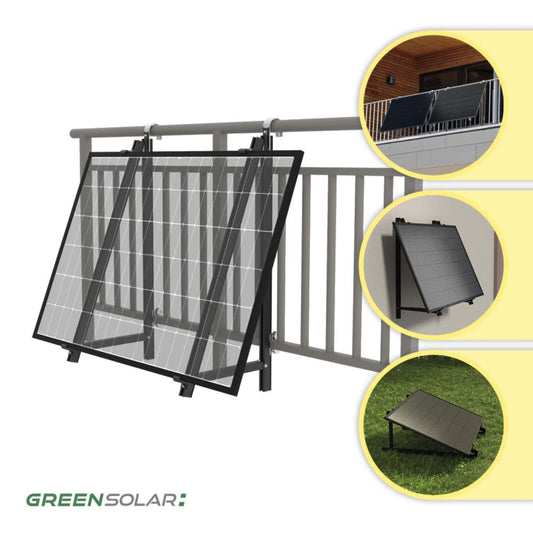 Balkonhalterung für Balkonkraftwerk-Solarmodule - für 2 Module