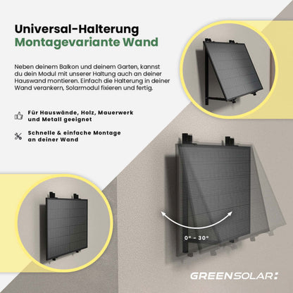 Balkonhalterung für Balkonkraftwerk-Solarmodule - für 2 Module