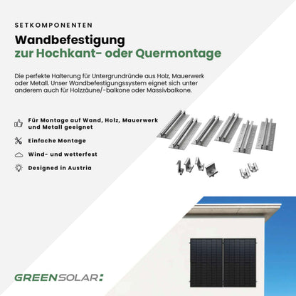 Das Wandkraftwerk - Bifaziale Solarmodule zur Wandmontage (900W)