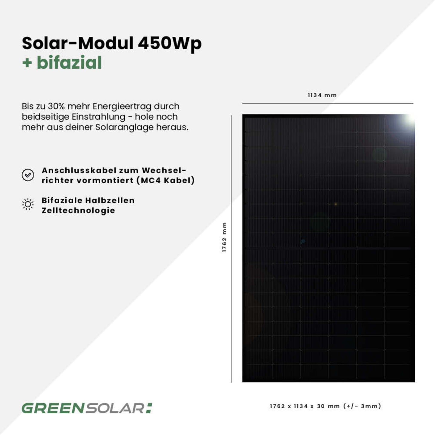 Die perfekte Kombination - Bifaziale Solarmodule (900W) plus Speicher (1,6kWh)