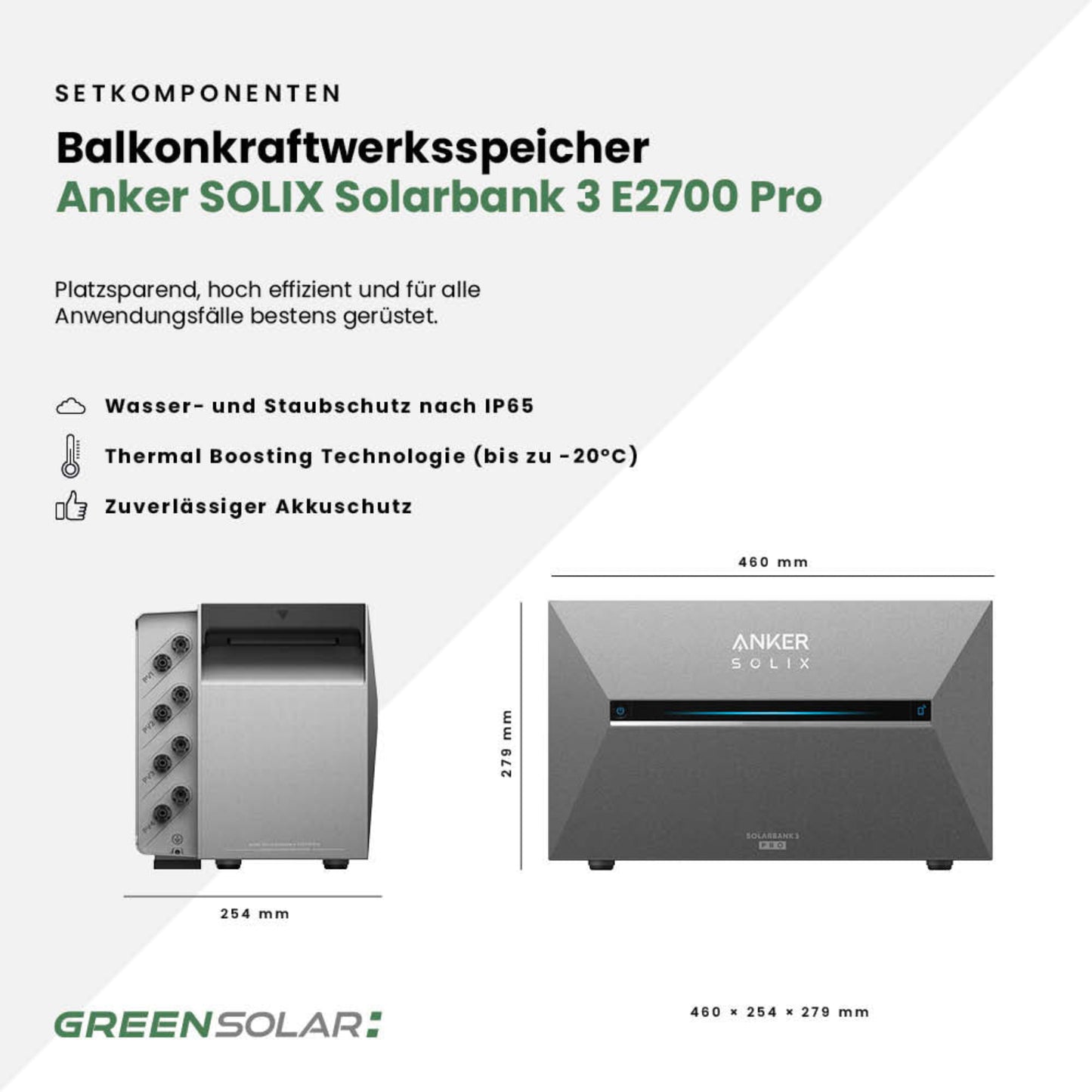 Die perfekte Kombination - Bifaziale Solarmodule (900W) plus Speicher (2,68kWh)