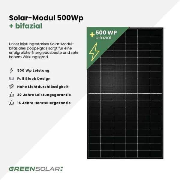 Balkonkraftwerk Basic 1000/800 black bifazial mit Balkonkraftwerkspeicher 2,11 kWh
