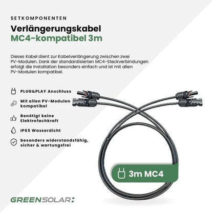 Balkonkraftwerk Basic 1000/800 black bifazial mit Balkonkraftwerkspeicher 2,11 kWh