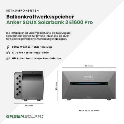 Die perfekte Kombination - Bifaziale Solarmodule (900W) plus Speicher (1,6kWh)