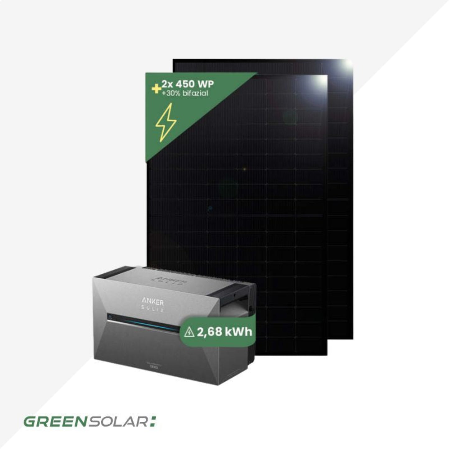 Die perfekte Kombination - Bifaziale Solarmodule (900W) plus Speicher (2,68kWh)